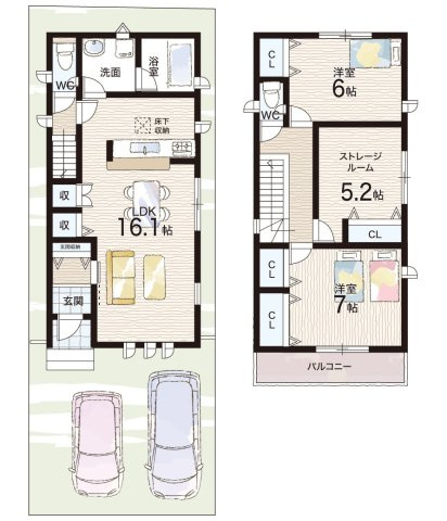 摂津市新在家　第2期　新築一戸建ての間取り