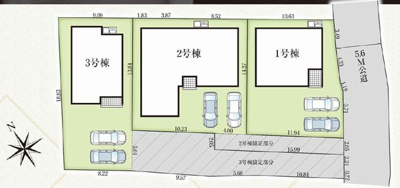 【区画図】 | ☆☆☆新築住宅　いわき市仁井田　オール電化　全３棟！！ご案内随時受付中です♪ | 全体区画図です