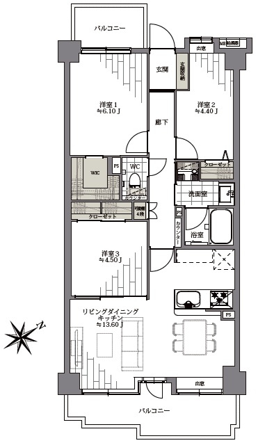 朝日クレス・パリオ門前仲町東館の間取り