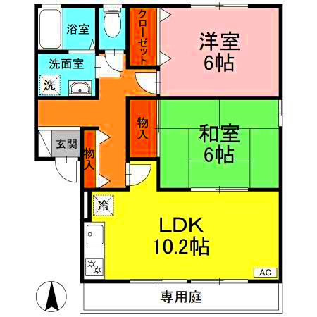 ラポール宮内Aの間取り