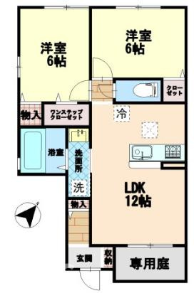 徳島市北沖洲３丁目のアパートの間取り