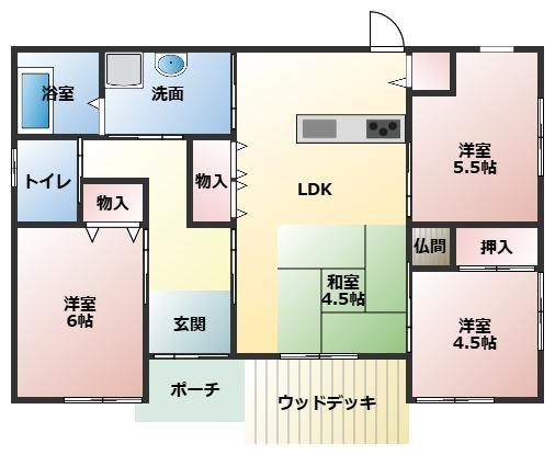 都城市鷹尾３丁目の中古一戸建の間取り