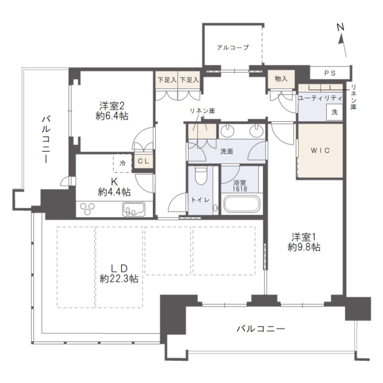 グラングリーン大阪THE NORTH RESIDENCE　扇町小学校の間取り|間取り