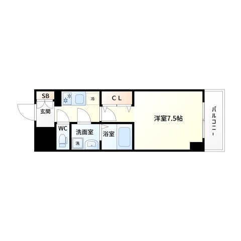 エスレジデンス江坂アレグリアの間取り|S-RESIDENCE江坂Alegria　間取り