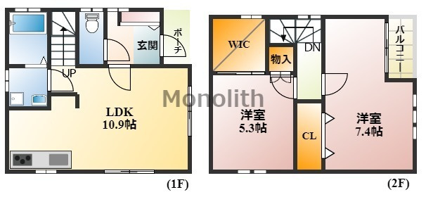 フジパレス戸建賃貸家原寺町１丁の間取り