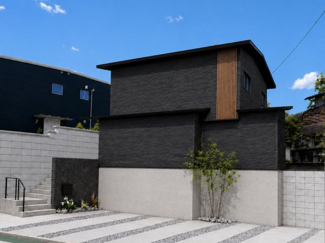 大津市瀬田3丁目　天然木デザイン建売の外観|外観完成イメージです