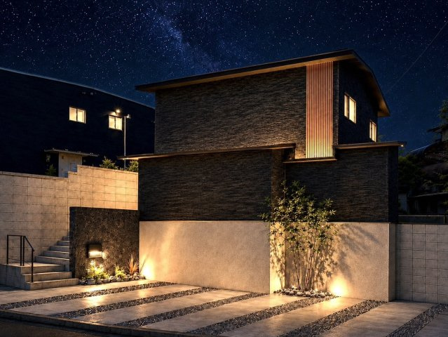大津市瀬田3丁目　天然木デザイン建売の外観|外観完成イメージです