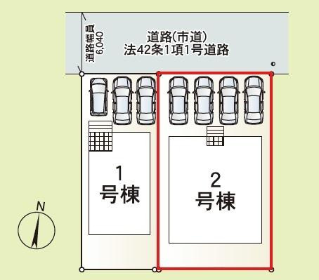 萩原第3-2号棟の区画図|※図面と現況が異なる場合は現況を優先させていただきます。
