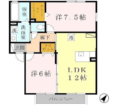 ヴィラ　ジェルセート　Ｂ棟の間取り