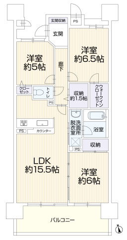 ライオンズマンション矢田川橋緑地ウエストの間取り