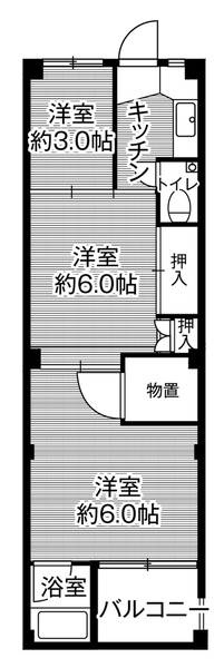 ビレッジハウス下更地2号棟の間取り