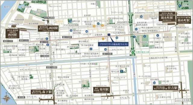 プラウドフラット錦糸町ウエストの地図