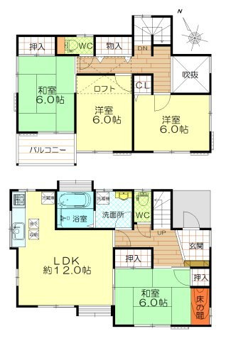 羽生市藤井上組中古住宅の間取り