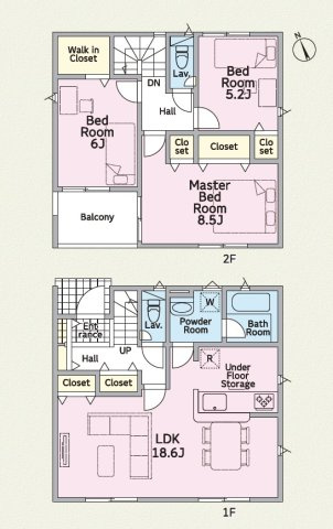 【間取り】 | 葵区新伝馬第3　新築戸建　2号棟