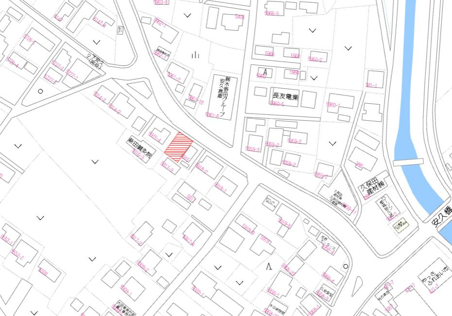 都城市安久町の売地の土地図