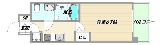 大阪市淀川区東三国１丁目の賃貸マンションの間取り
