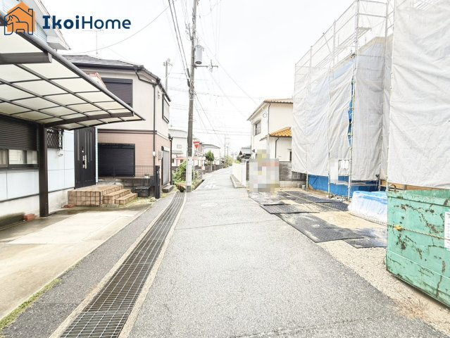明石市大久保町大窪　新築戸建の前面道路含む現地写真|●資料・カタログのご請求無料●前面道路は幅員約4ｍ、交通量少な目で安心の住環境です。