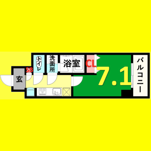 ドゥナーレ辻町　名古屋市賃貸　仲介手数料無料の間取り