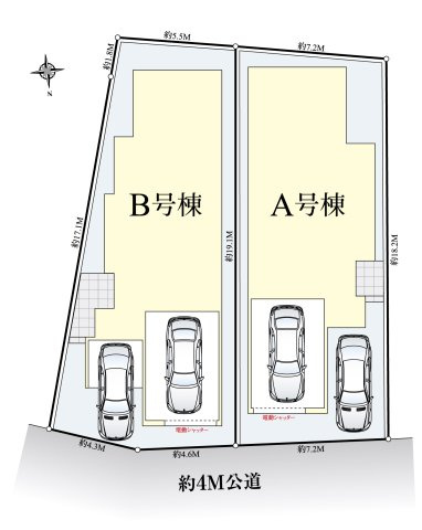 練馬区羽沢2丁目 全2棟 A号棟の区画図|羽沢2丁目の落ち着いた住宅地に誕生する全2棟