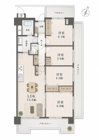 【間取り】 | ローヤルシティ鴨居七番館