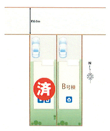 福生市南田園2丁目　新築戸建全2棟の区画図