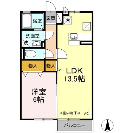 リビングタウン八日市場　Ａの間取り