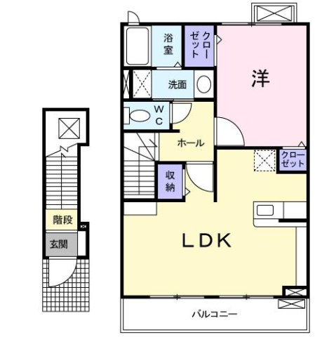 シエル・エトワレの間取り|1LDKです