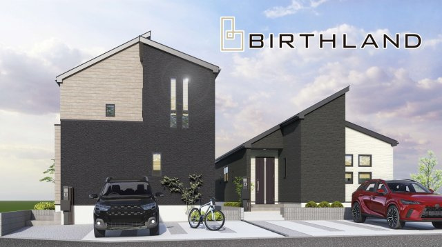 新築戸建・新築建売　郡山市富田町字下西田　富田西小・第六中の外観パース|全体完成予想図