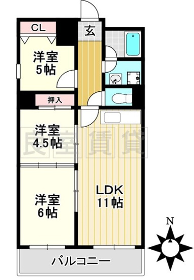 【間取り】 | ハイライズ瑞穂