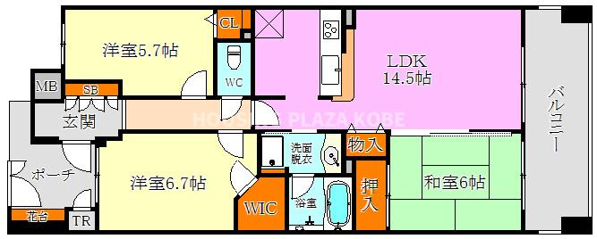 須磨シーサイドヒルズ　マリーナステージの間取り