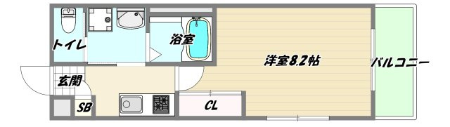 大阪市東淀川区下新庄３丁目の賃貸マンションの間取り