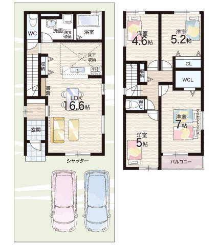 ★木津川市木津南後背　第1期　新築一戸建ての間取り|1号地