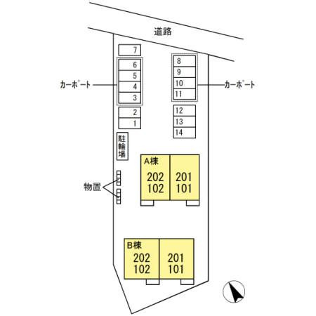 コンフォーティア東仙北　Ａの区画図