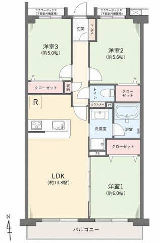 ライオンズヒルズ調布つつじヶ丘弐番館の間取り