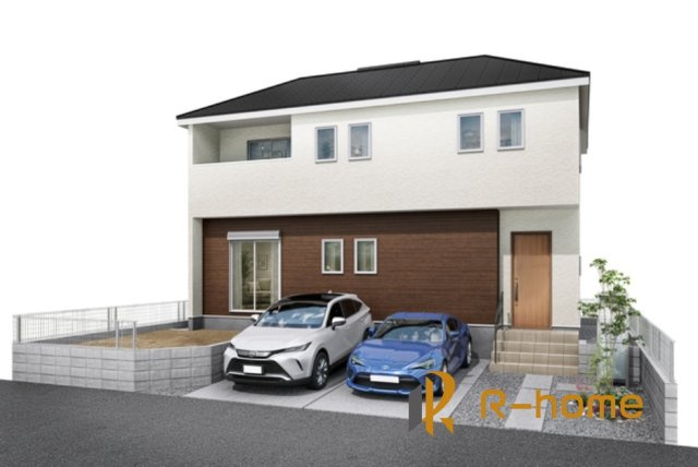 取手市新取手1丁目2期　新築戸建て　1号棟の外観パース|2026年11月完成予定！近隣の同仕様完成物件をご見学いただけます♪