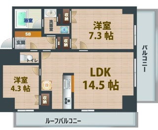 【間取り】 | レジディア杉並方南町 | 2LDKのお部屋です。