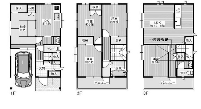 【間取り】 | 池田市鉢塚３丁目　中古戸建