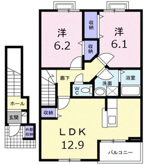 【間取り】 | ヴィラ・グリーン・エコーＡ