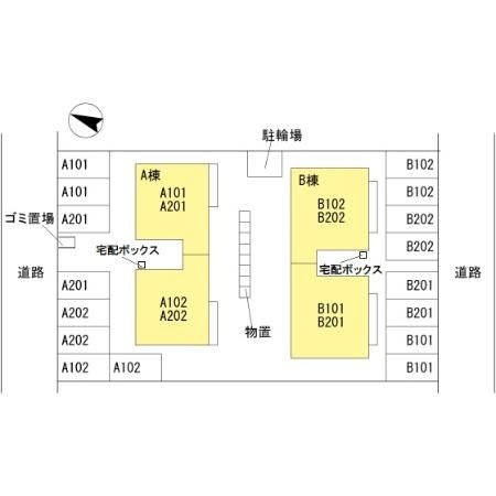 リブェール上野　B棟の区画図