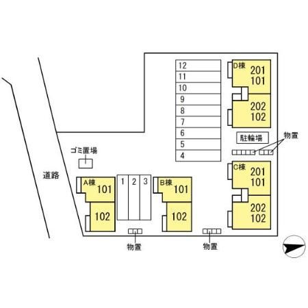 キャトルスクアール本宮　Ｃの区画図