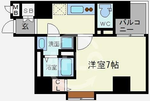 フォーチュン心斎橋イーストの間取り|フォーチュン心斎橋イースト　間取り