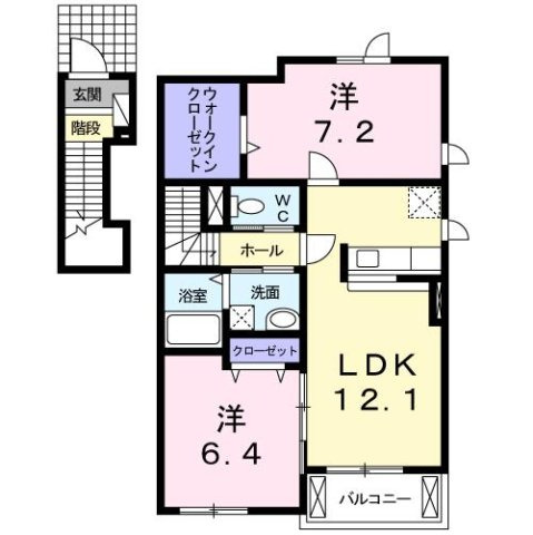 グラン　フルール　ジャルダンＡの間取り