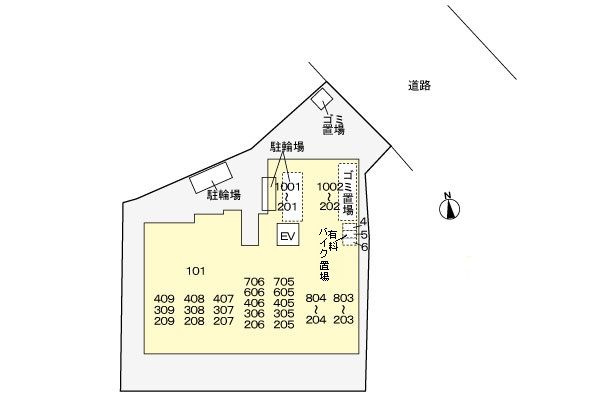 グレイス竹の塚の駐車場