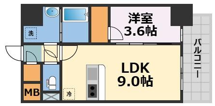 S-RESIDENCE阿波座chiaroの間取り