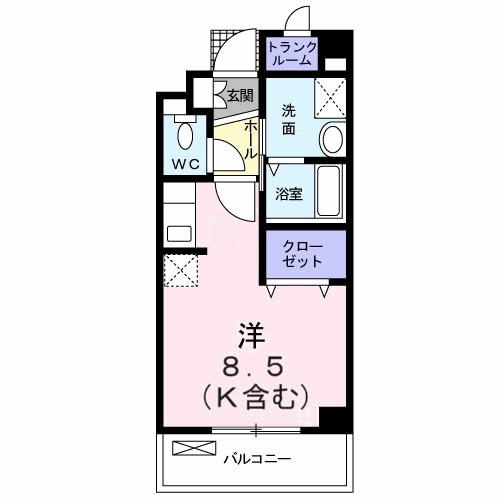 多摩市関戸５丁目の賃貸マンションの間取り
