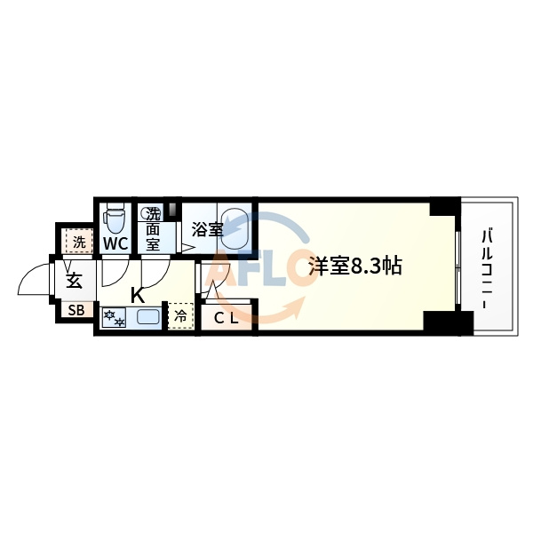 エスレジデンス江坂リブルの間取り|S-RESIDENCE江坂Lible　間取り