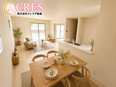 【居間・リビング】 | ☆☆新築分譲　いわき市小名浜定西　長期優良住宅　限定１棟－①！！　 | お子様のリビング学習にも最適です♪
※実際に現地に家具はおかれておりません。また価格に家具は含まれておりません。(作成CG)
