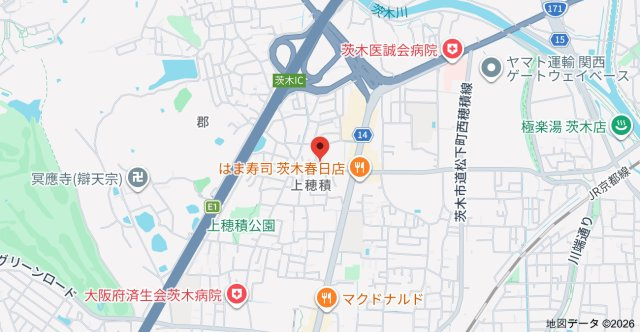 茨木市シャーメゾン上穂積の地図