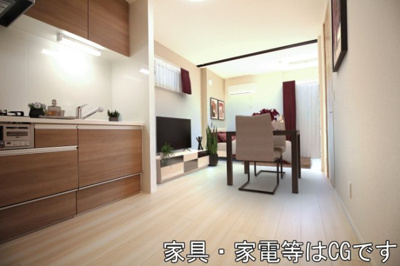 【居間・リビング】 | D-room竹下 B棟 | リビング【家具・家電はCG】