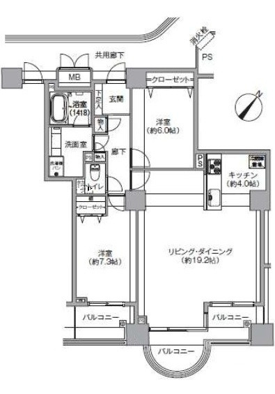 Acityタワーズウエスト・タワー棟の間取り